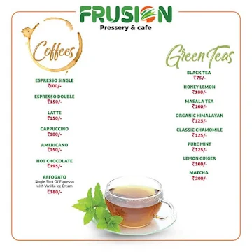 Frusion Pressery & Cafe menu 