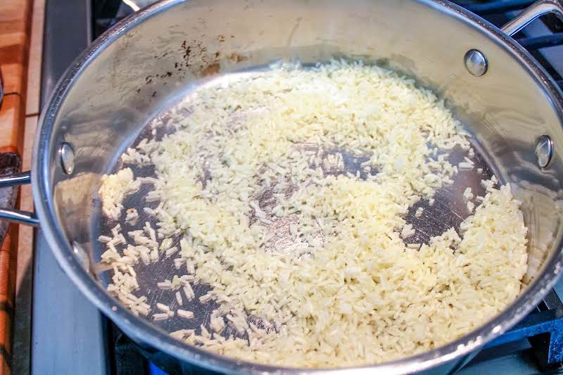 Toasting Rice In A Skillet.