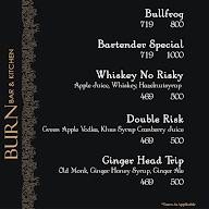 Burn Kitchen & Malt menu 3