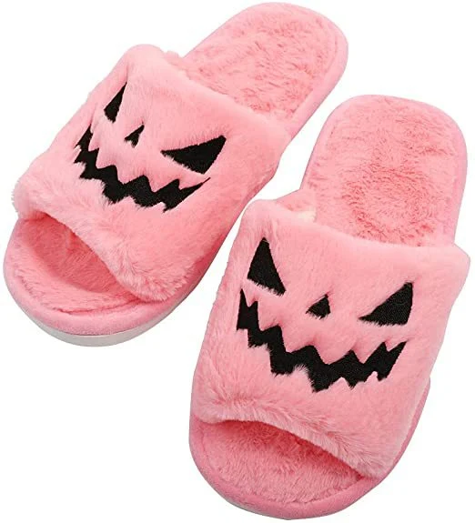 Halloween dames zachte en comfortabele pluche pantoffels. Cosplay schoenen met zachte vacht, kawaii schattige pantoffels voor thuis. Heerlijk warm!