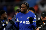 Chelsea's Axel Disasi reacts after the Premier League match against Aston Villa at Villa Park in Birmingham on Saturday night.