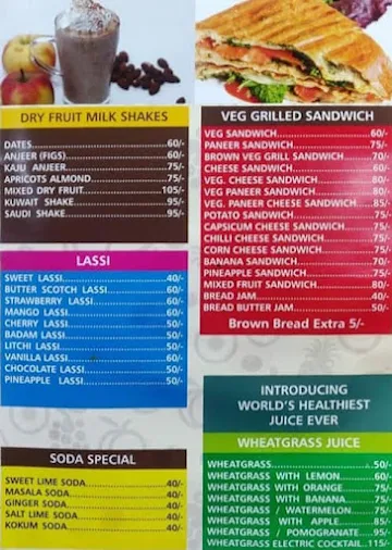 Kundapura Juice Cafe menu 