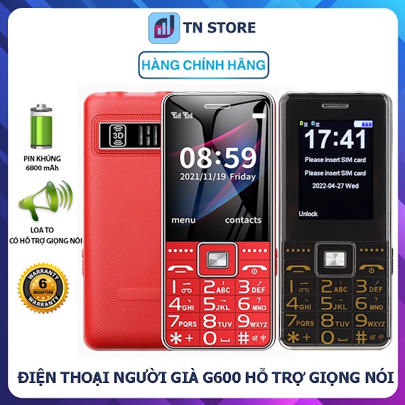 Điện Thoại Người Già G600 4G - Pin Khủng 6800 Mah, Loa To, Hỗ Trợ Giọng Nói, Đọc Số Danh Bạ