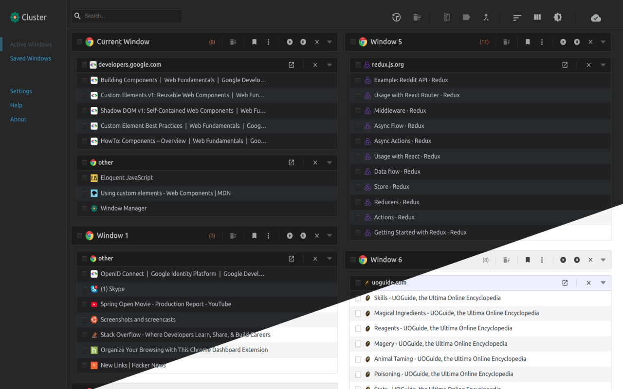 Cluster - Window & Tab Manager Preview image 3