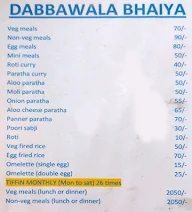 Dabbawala Bhaiya menu 1