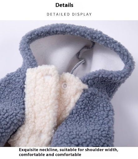 Title 7, Thickened Warm Pet Hooded Cotton-padded Coat. P...