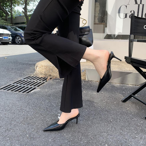 Title 30, Womens pointed stiletto heel slippers, Europea...