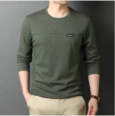 Title 2, Mens Long Sleeve Slim Fit Solid Color Top, Cas...