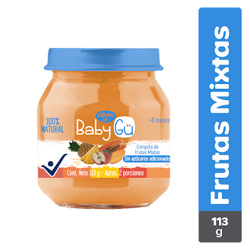 Compota Baby Gu Alpina Sabor Frutas Mixtas +6meses x 113 gr  