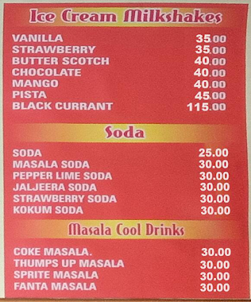 Fresh Juice Bar menu 