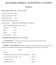 Alshams Kerala Authentic Cuisines menu 1