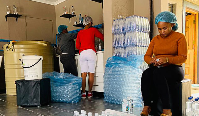 Black owned purified water business in Germiston called Cystil Water.