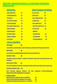 Sunny Bhojanalay And Snacks Center menu 1