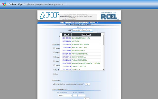 Ayudante para Factura Electronica AFIP