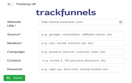 TrackFunnels-Google Analytics UTM URL Builder