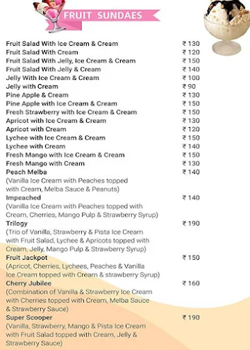 Triponn Ice Cream menu 