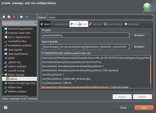 Eclipse Run Config