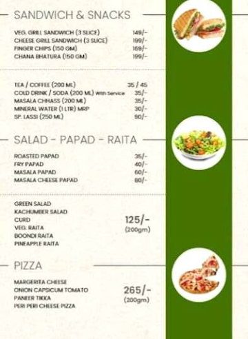 Tandoor Palace Hotel And Restaurant menu 