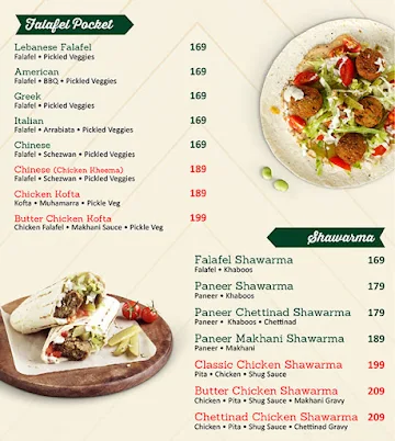 Just Falafel menu 