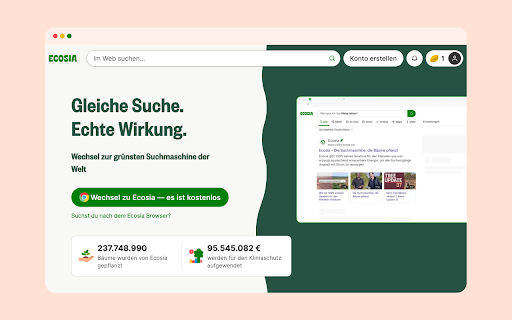 Ecosia – Die Suchmaschine, die Bäume pflanzt
