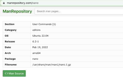 ManRepository - લિનક્સ મેન પેઈજ