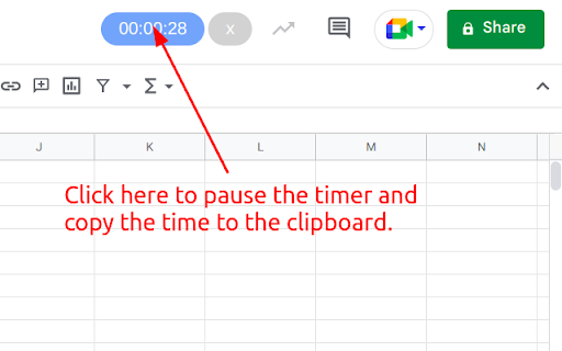 Stopwatch for Google Sheets