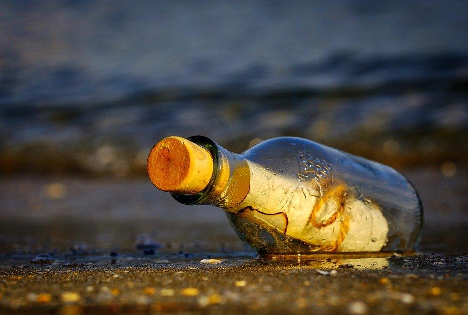 Message In A Bottle, Sea, Wreck, Letter, Beach