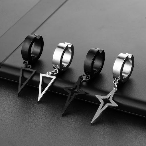 Title 1, Stainless steel four-pointed star triangle pend...