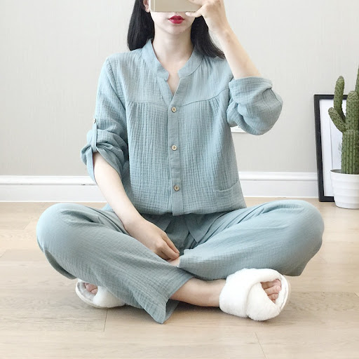 Title 6, Womens Fashion Cotton Gauze Long Sleeve Long P...