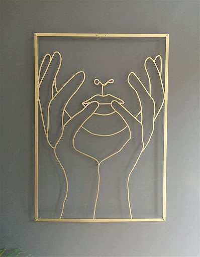 Title 2, Female Line Art Acrylic Wall Decoration. Enhanc...