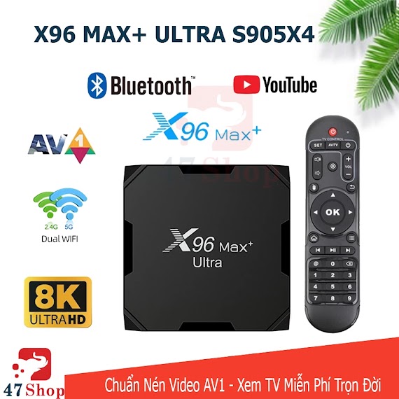 Android Tv Box X96 Max Plus Ultra - Amlogic S905X4, Android 11, Ram 4Gb Rom 64Gb