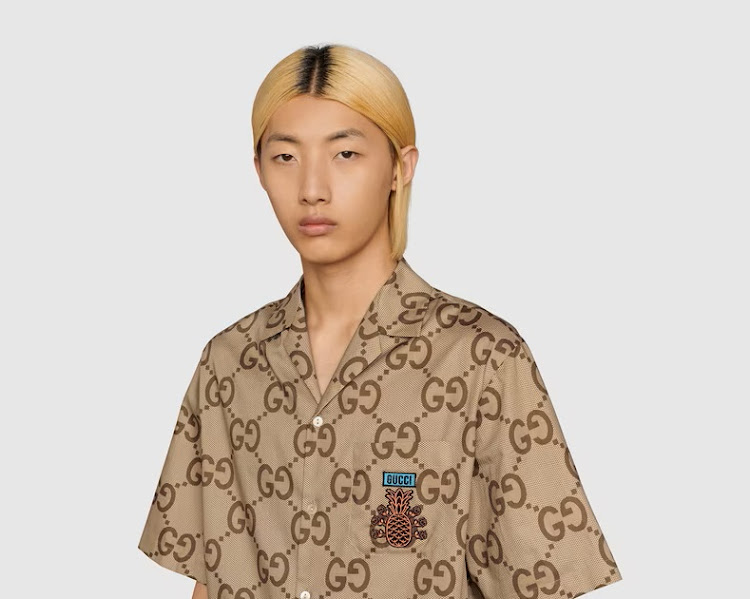 Gucci Pineapple GG canvas bowling shirt.