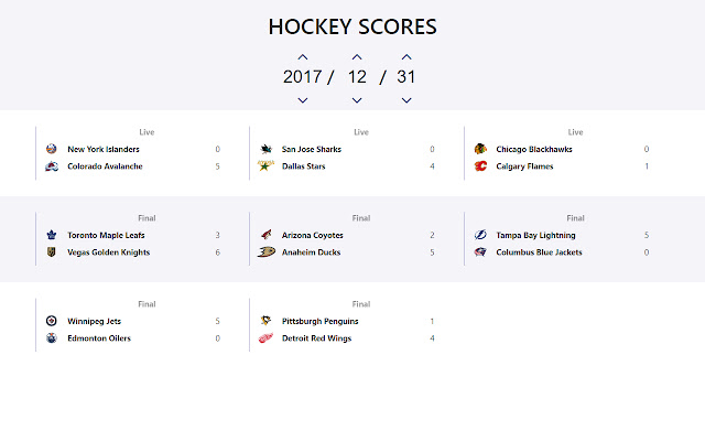 Hockey Scores Viewer