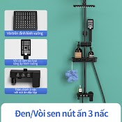 Bộ Vòi Sen Tắm Gội, 3 Nút Ấn Đa Năng Bằng Đồng, Vòi Nước 4 Nút Ấn Tắm Gội, Có Thể Chuyển Đổi 4 Tính Năng: Xịt Trên Cao, Vòi Cầm Tay, Súng Phun, Vặn Vòi Dưới, Chuyển Đổi Chỉ Bằng Một Nút Ấn