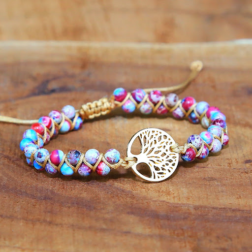 Title 2, Natural Stone Hand Braided Womens Bracelet, ti...