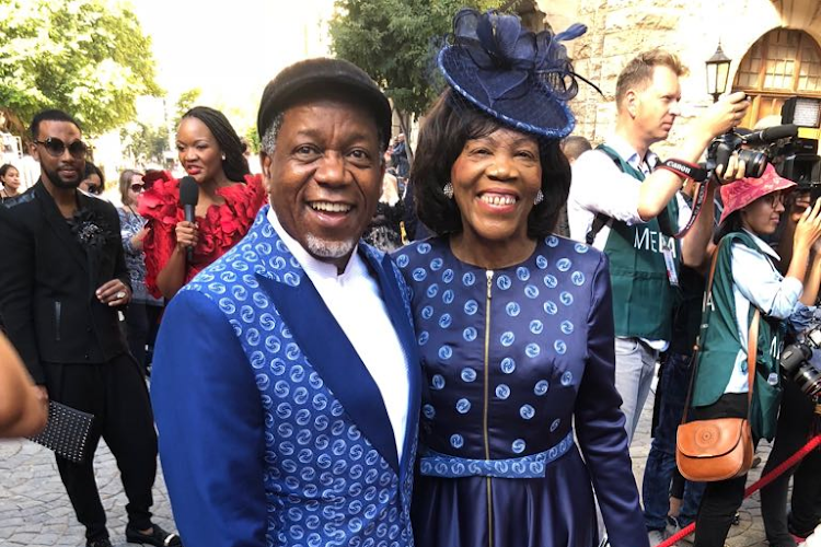 ACDP leader Kenneth Meshoe and his wife Lydia on the red carpet ahead of the state of the nation address in Cape Town on February 16 2018.