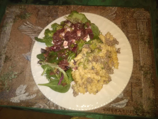 Tasted awesome and the salad made it absolutely perfect.  Even hubby and daughter approved.  In the long run that is what counts.