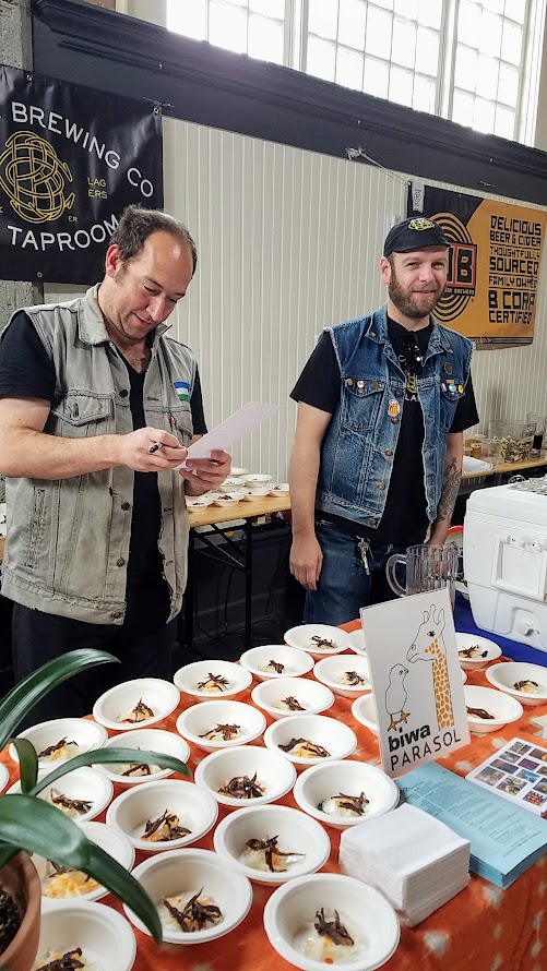 Snackdown 2017 for PDX Beer Week, Biwa/Baerlic probably had one of the hardest entries of the night for the crowd with their Dried Beef with rayu and pickled daikon and Eastside Pilsner