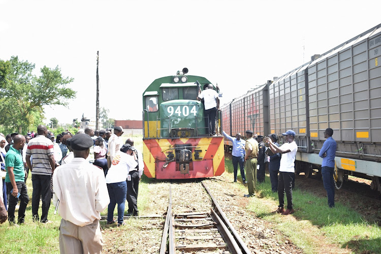 A cargo train Malaba on May 27, 2023.