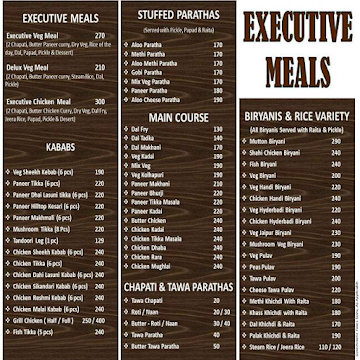 Mary's Executive Meals menu 
