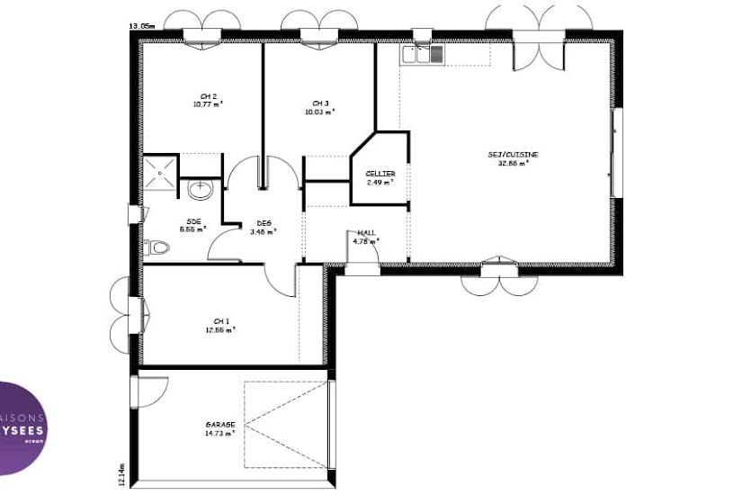  Vente Terrain + Maison - Terrain : 443m² - Maison : 91m² à Vérines (17540) 