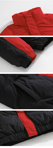 Title 2, Warm and loose Korean bread jacket with contras...