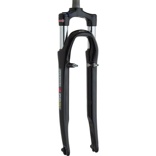 SR Suntour CR9 Suspension Fork 700c 1", 180mm Threadless Steerer, 63mm Travel: Black