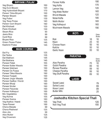 Jashoda Kitchen menu 