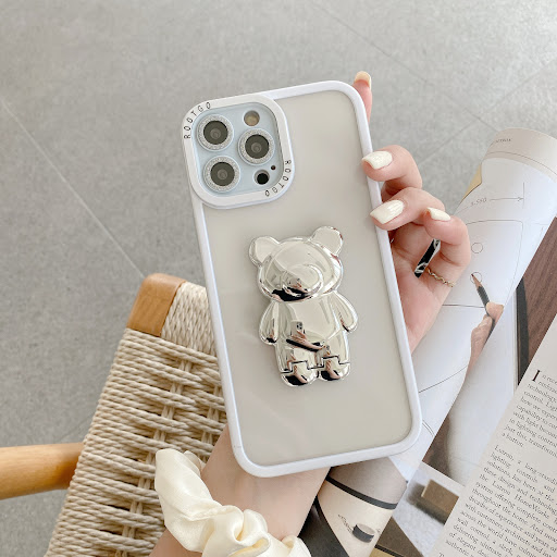Title 5, Creative Phone Case with Bear Stand, Glasses Le...