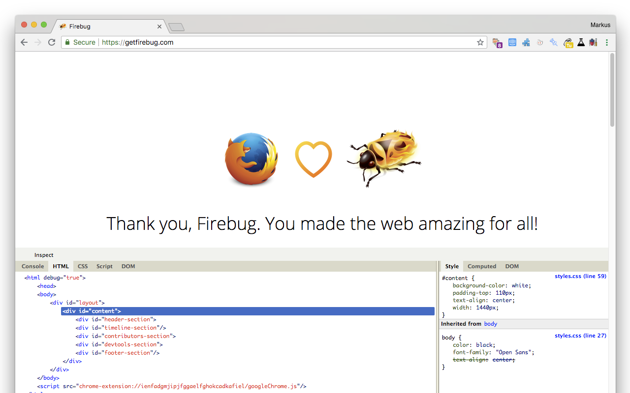 Firebug Lite for Google Chrome