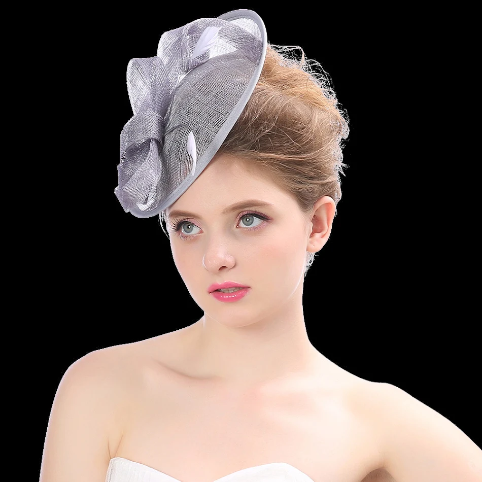 Fil de lin en épingle à cheveux pour femme, chapeau haut de forme de cour de style européen