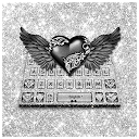 Download Glitter Silver Heart Keyboard Theme Install Latest APK downloader