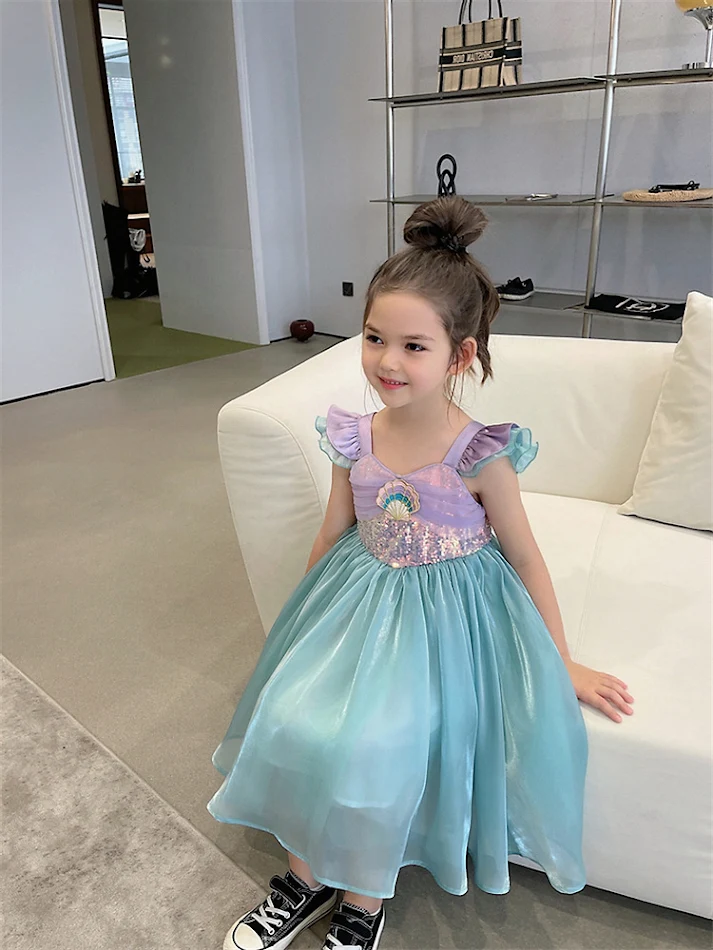 Robe de sirène d'été pour enfants Style occidental Déguisement enfant Confortable et amusant parfait pour les jeux et les fêtes.