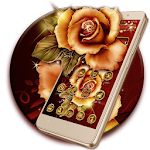 Cover Image of Download Golden Red Luxury Rose Theme 1.1.2 APK